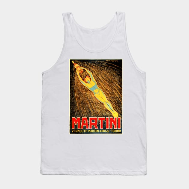 VERMOUTH MARTINI & ROSSI Traditional Italian Liqueur Wine Vintage Art Deco Tank Top by vintageposters